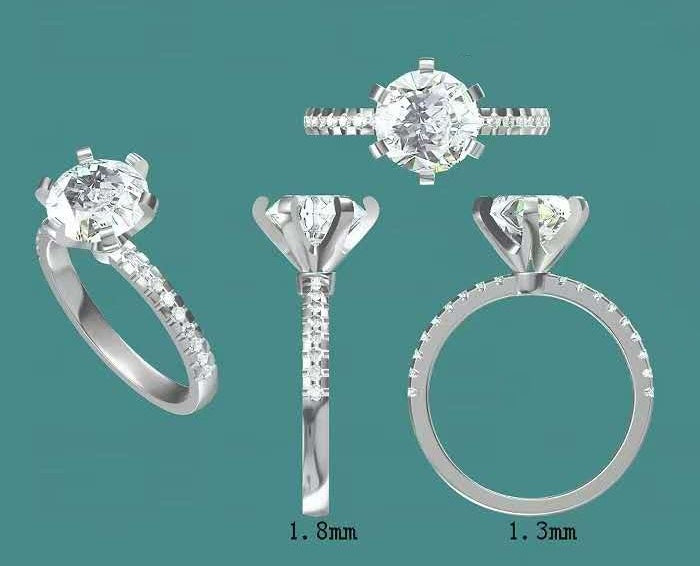 Platinum 2ct E VVS1 Round Lab Diamond Ring with Lab Diamond Side Stones