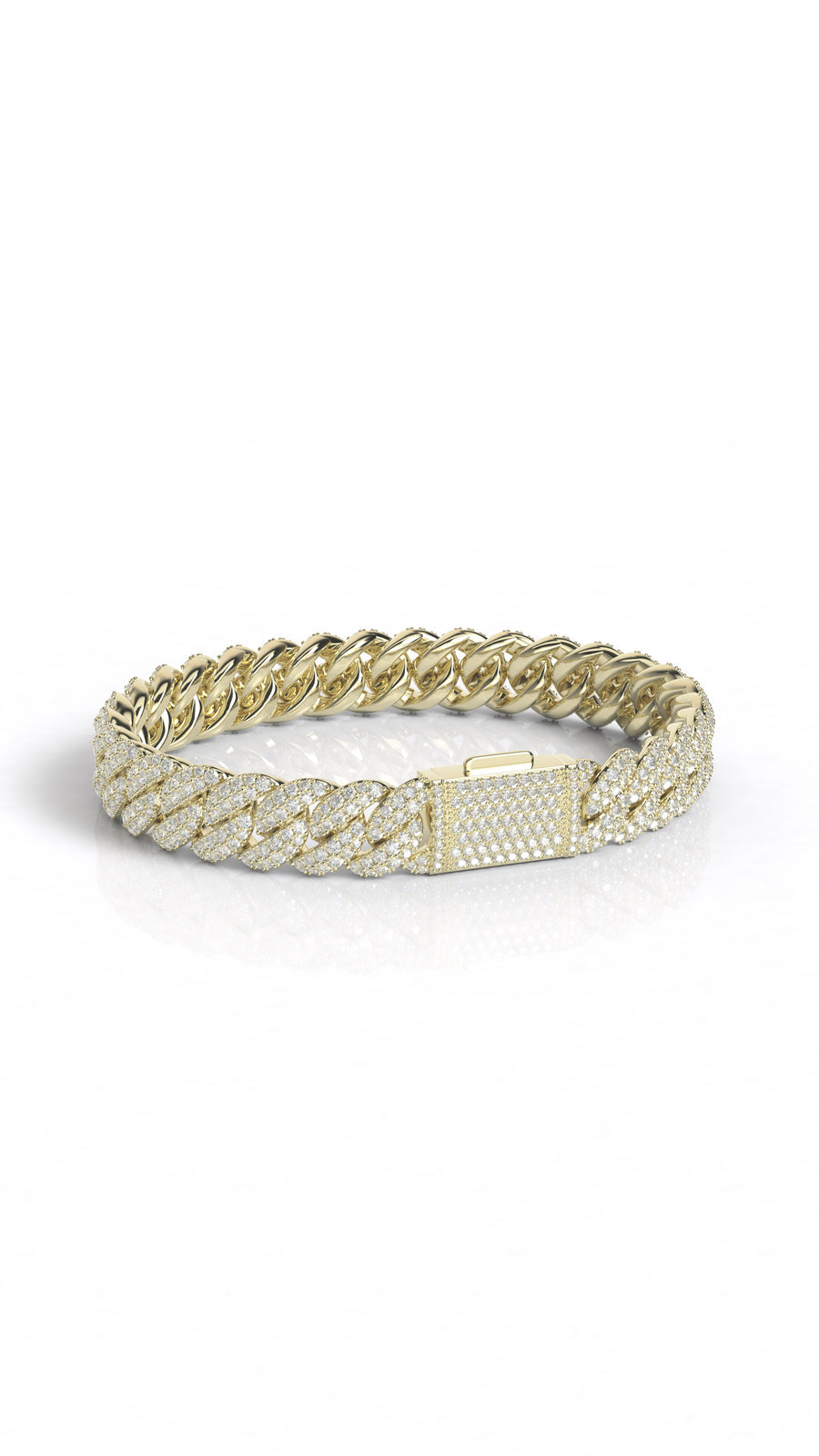10mm moissanite miami cuban bracelet in sterling silver