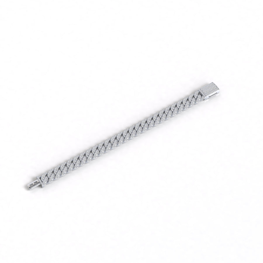 10mm moissanite miami cuban bracelet in sterling silver