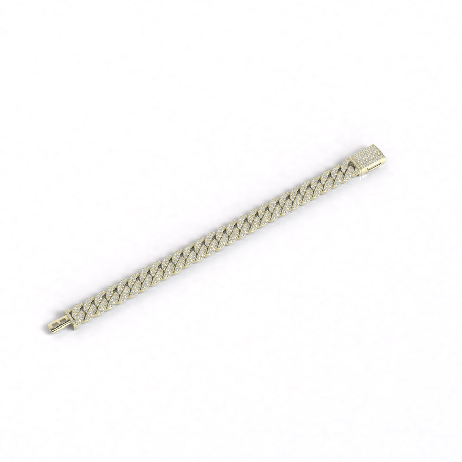 10mm moissanite miami cuban bracelet in sterling silver