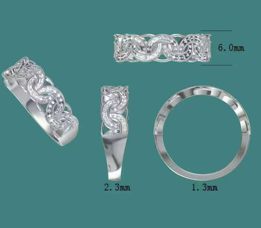 Solid 14k Gold Intertwined Lab Diamond Band