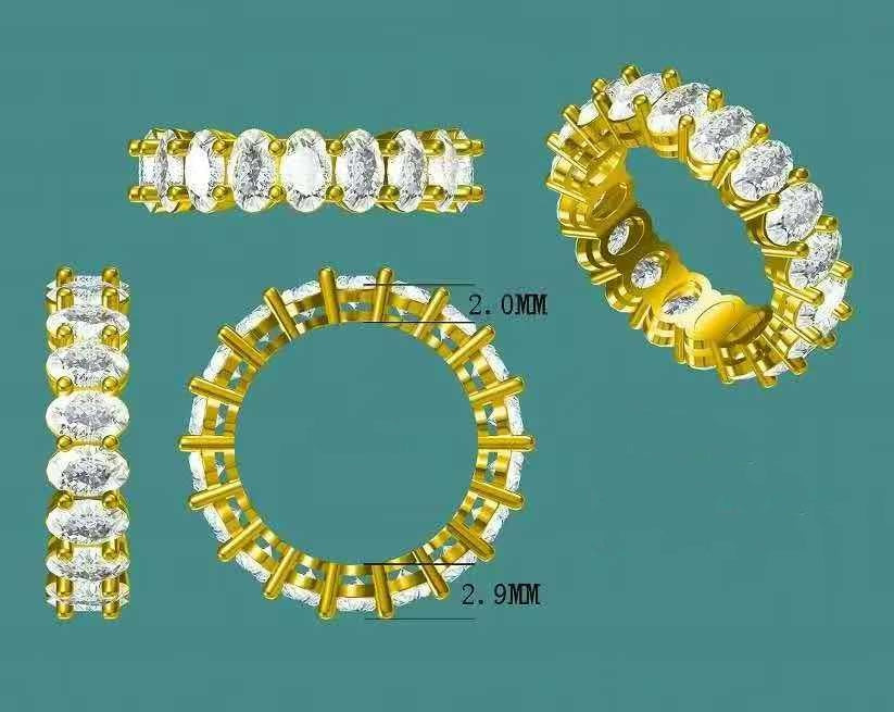 solid 14k gold 3.5x5.5mm lab oval diamond eternity band  3441  APR