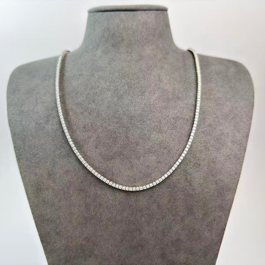 2mm moissanite tennis chain in sterling silver