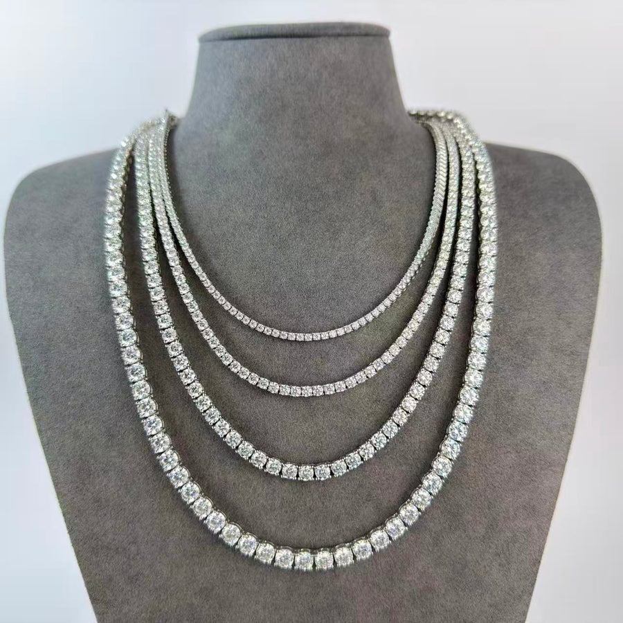 2mm moissanite tennis chain in sterling silver