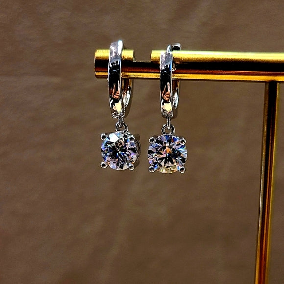 1ct Moissanite Dangling Earrings(4 claws)