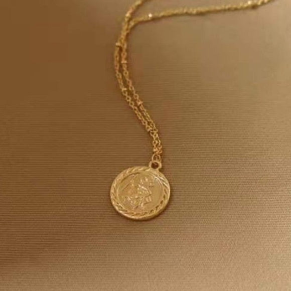 18k Gold Plated Rope Chain & Pendant 45cm+