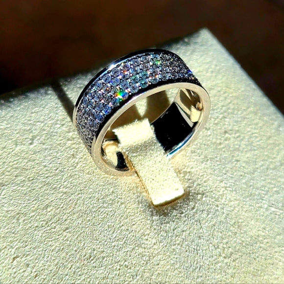 Solid 14k Gold Lab Diamond 3/4 Band