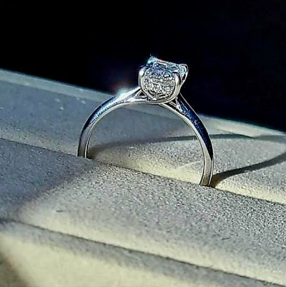 Solid 14k Gold 1.2ct E VS1 Lab Radiant Diamond Ring with Hidden Halo Lab Diamond