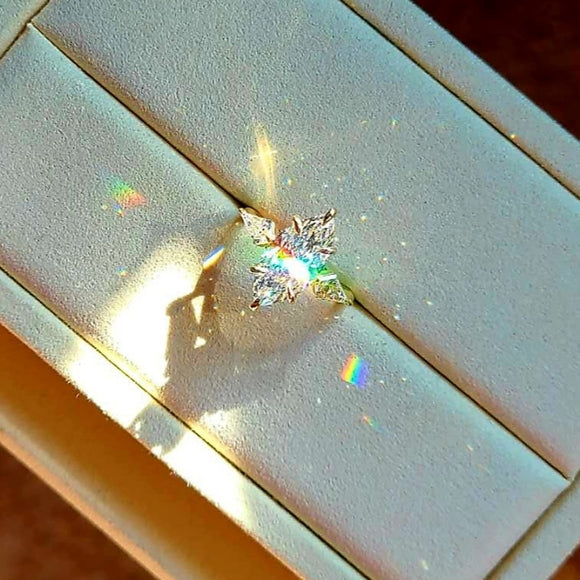 Solid 14k Gold 2.7ct F VS1 Lab Marquise Diamond Ring with Side Lab Kite Diamonds