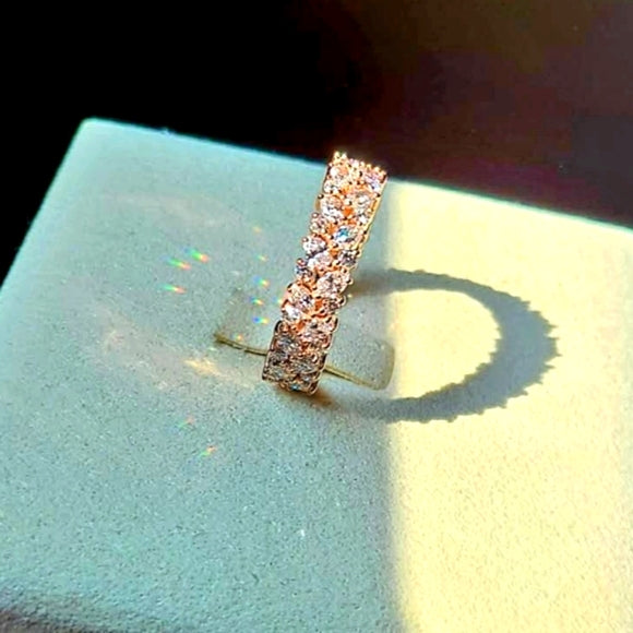 Solid 14k Gold Lab Marquise/round 3/4 Eternity Band