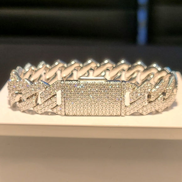 13mm Moissanite Cuban Bracelet