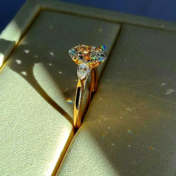 solid 14k gold 2ct f vs1 lab oval diamond ring with side lab diamond