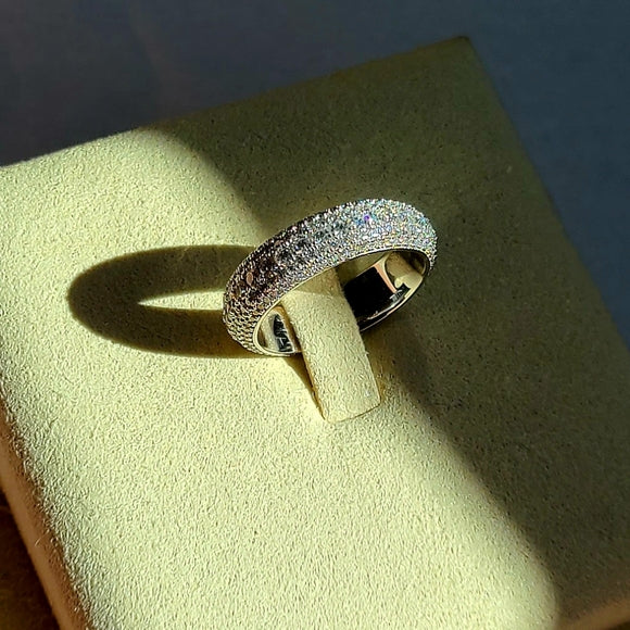 moissanite ring in sterling silver (M010)