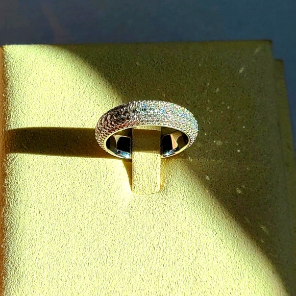 moissanite ring in sterling silver (M010)