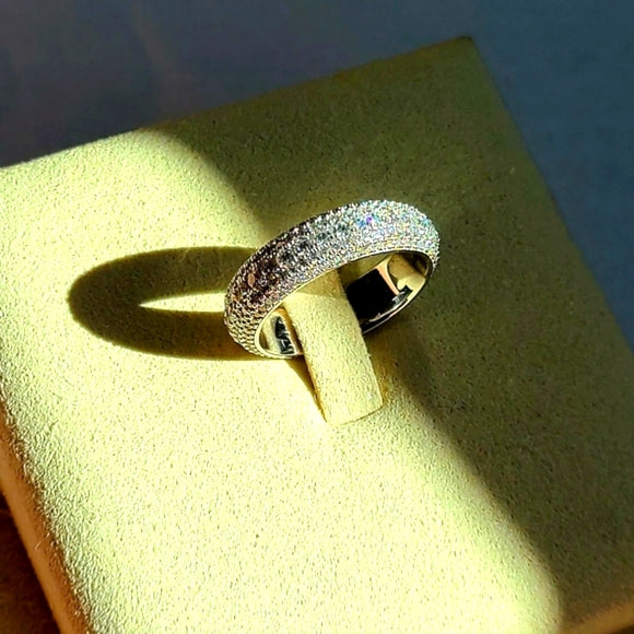 moissanite ring in sterling silver (M010)