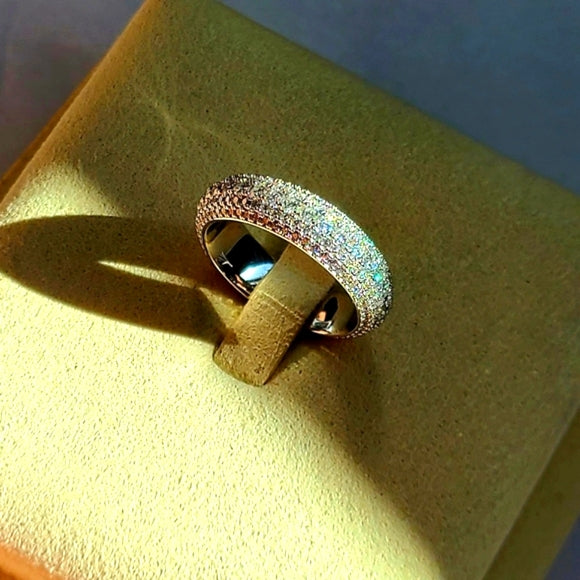 moissanite ring in sterling silver (M010)