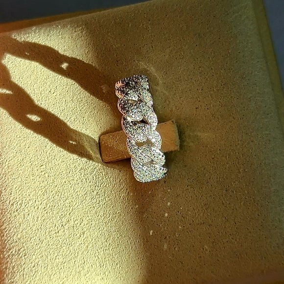 moissanite miami cuban ring (M012)