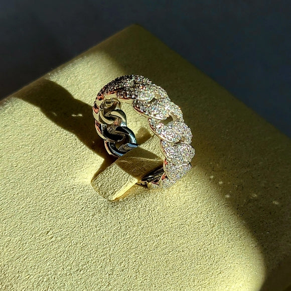 moissanite miami cuban ring (M012)