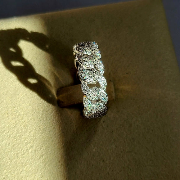 moissanite miami cuban ring (M012)