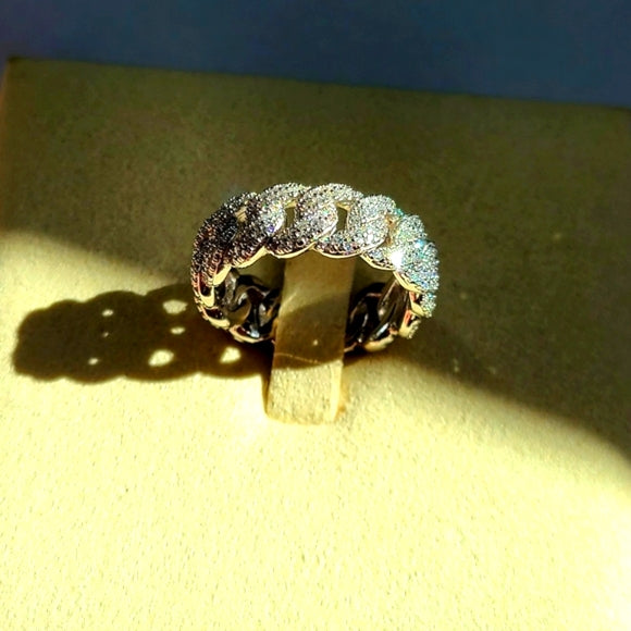 moissanite miami cuban ring (M012)