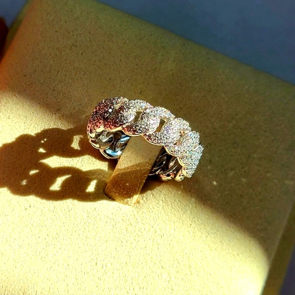 moissanite miami cuban ring (M012)