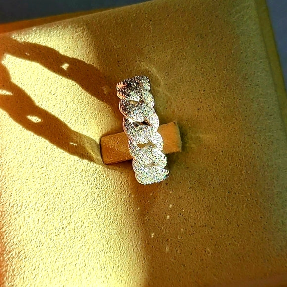 moissanite miami cuban ring (M012)