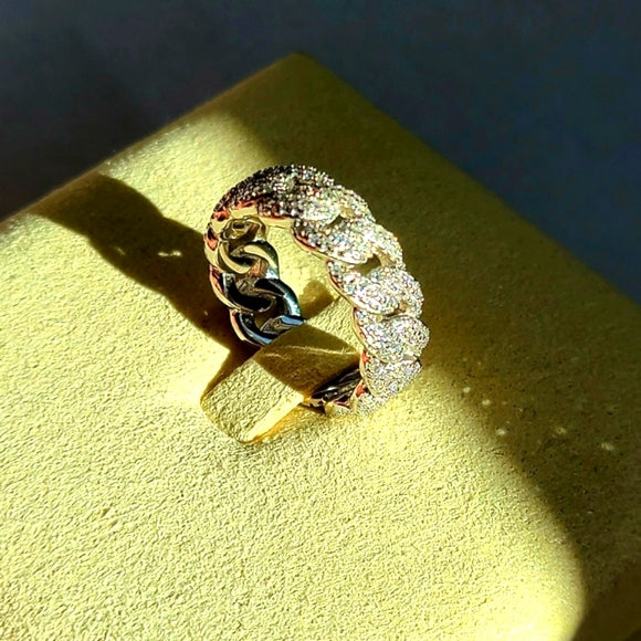 moissanite miami cuban ring (M012)