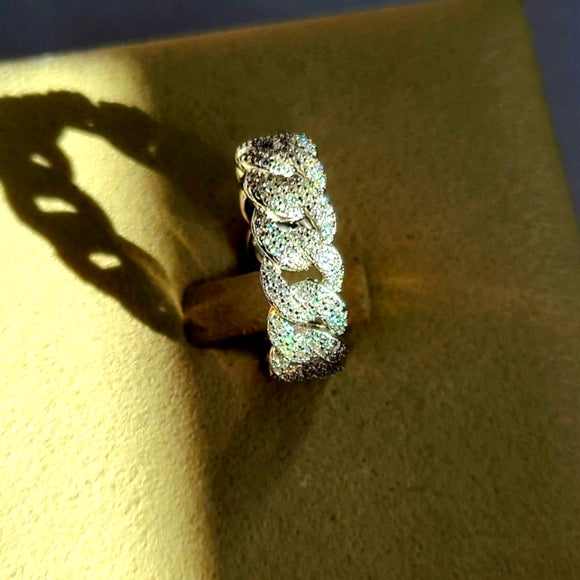 moissanite miami cuban ring (M012)