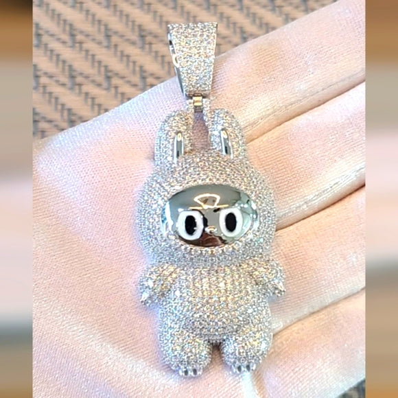 moissanite pendant in sterling silver (P002)