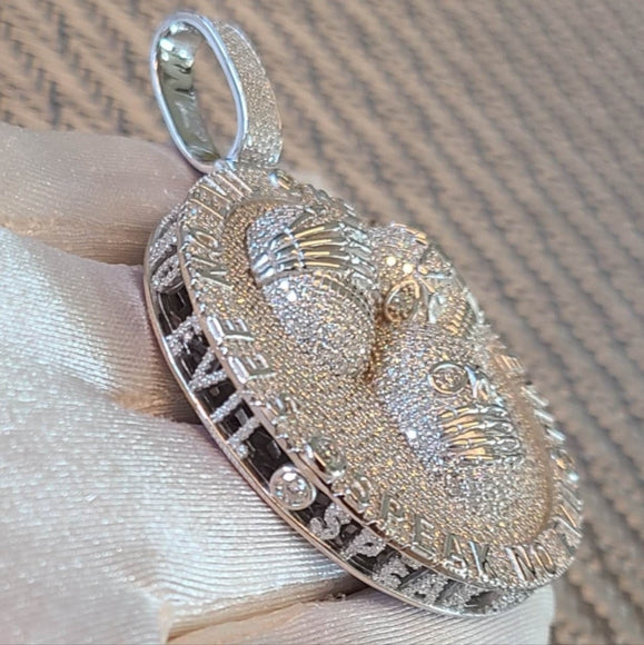 moissanite pendant in sterling silver (P004)