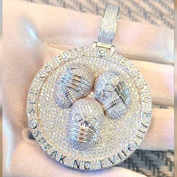 moissanite pendant in sterling silver (P004)
