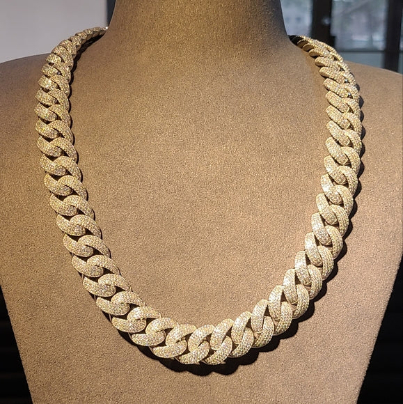 15mm 4 -row moissanite miami cuban chain