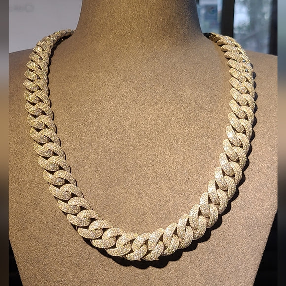 15mm 4 -row moissanite miami cuban chain