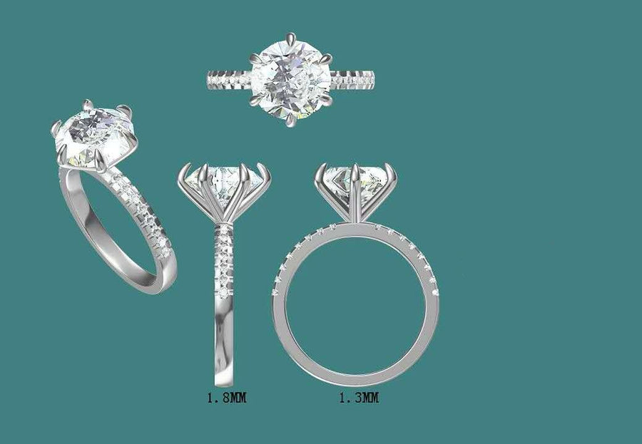 solid 14k gold 2.5ct e vvs2 lab round diamond ring with side lab diamond  JAN