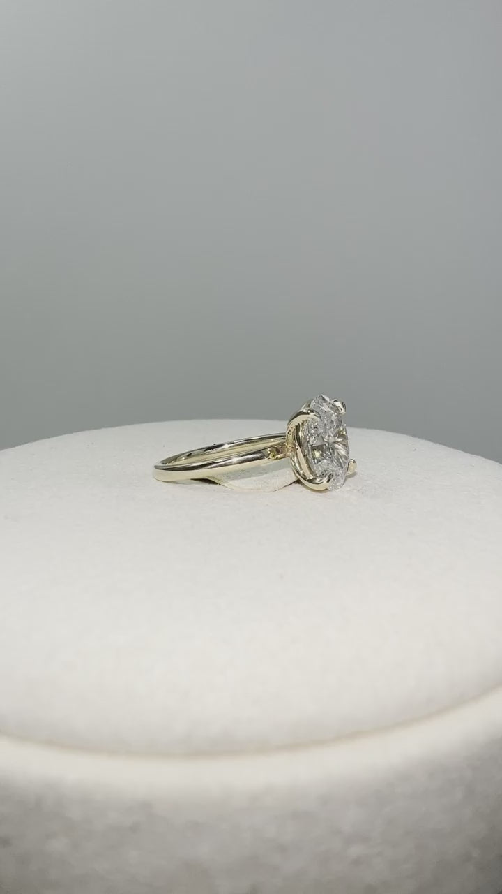 Solid 14k Gold 2ct (E VVS2) Lab Oval Diamond Ring