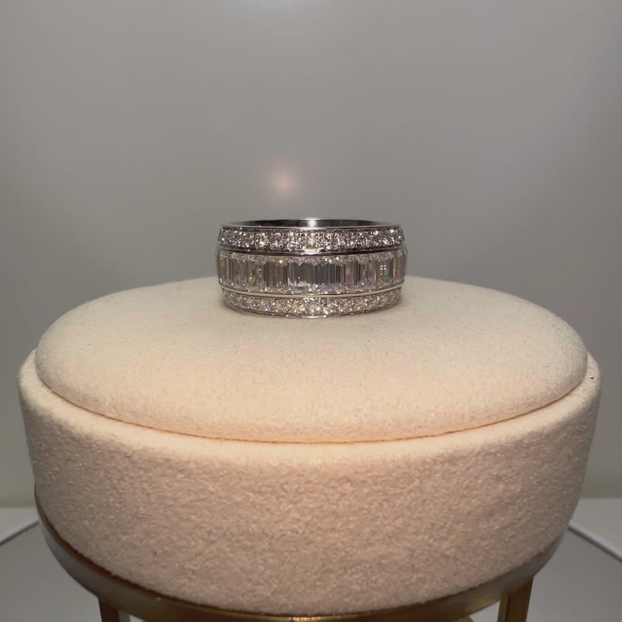 Solid 18k Gold Moissanite Eternity Ring