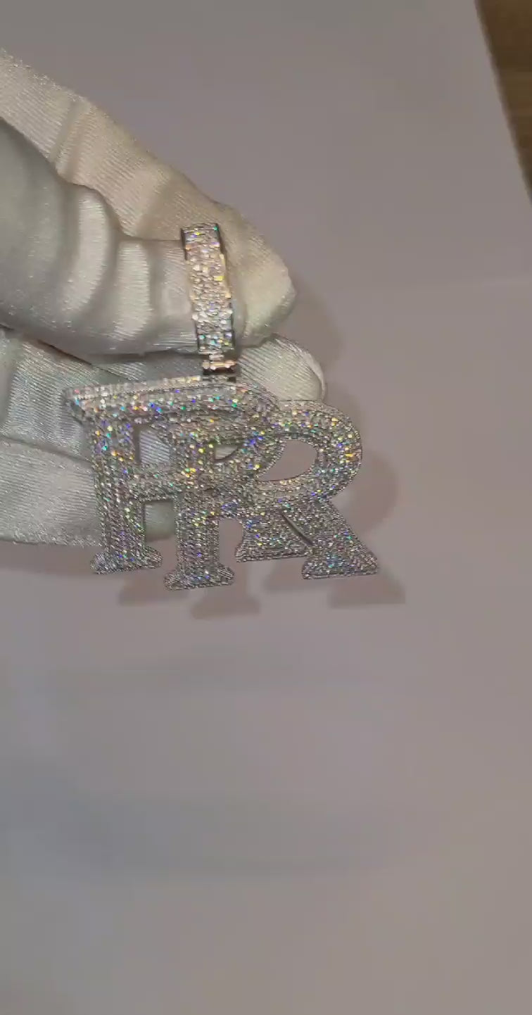 moissanite pendant in sterling silver (P005)