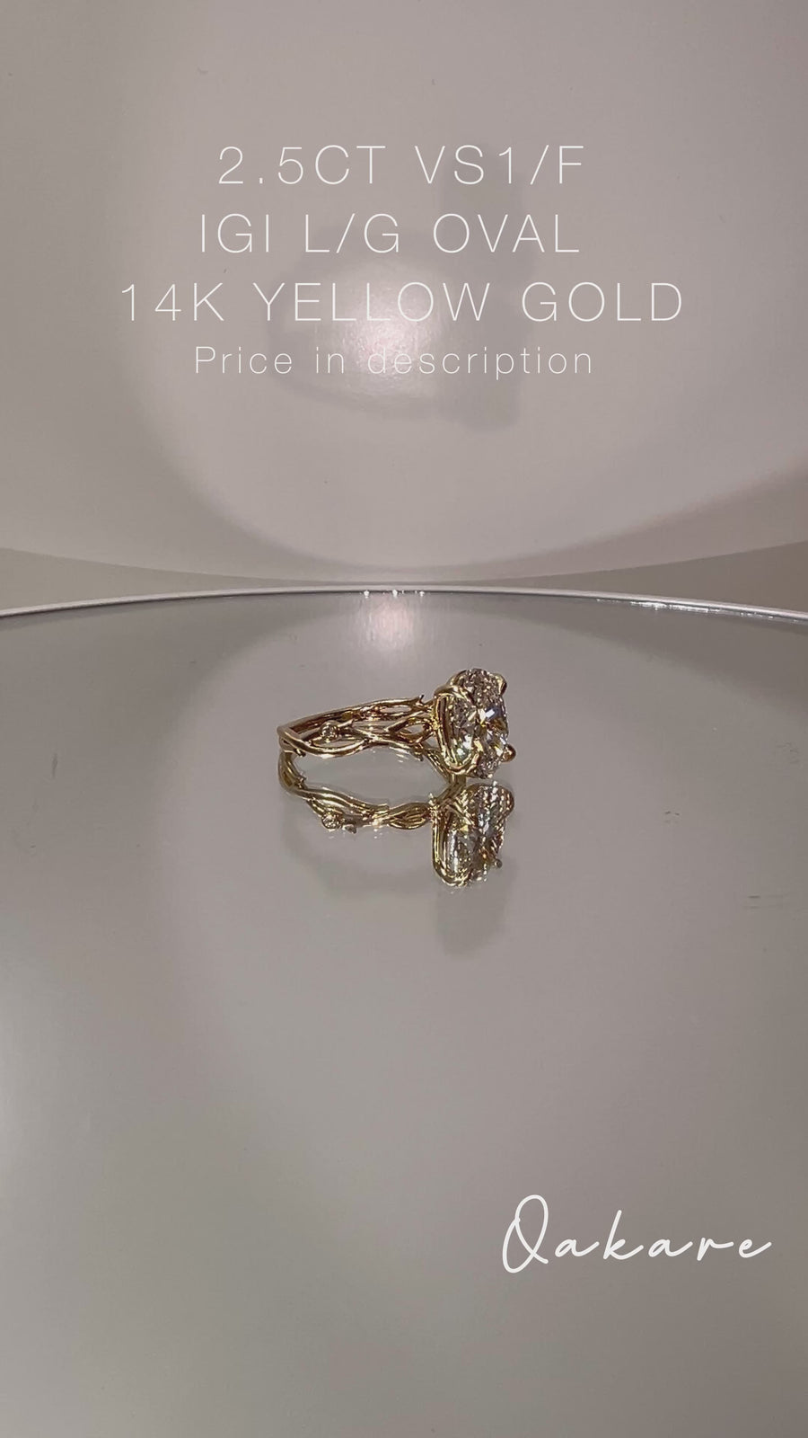 Solid 14k Gold 2.5ct E VS1 Lab Oval Diamond Ring with Side Lab Diamond