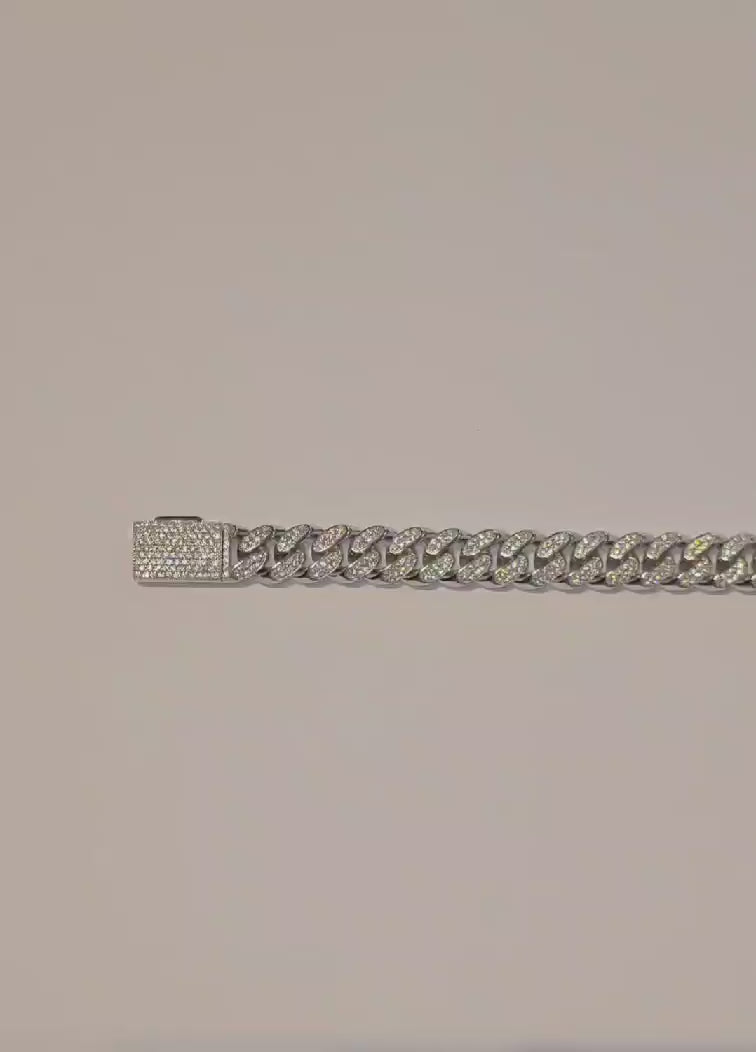 10mm moissanite oval shaped link cuban bracelet