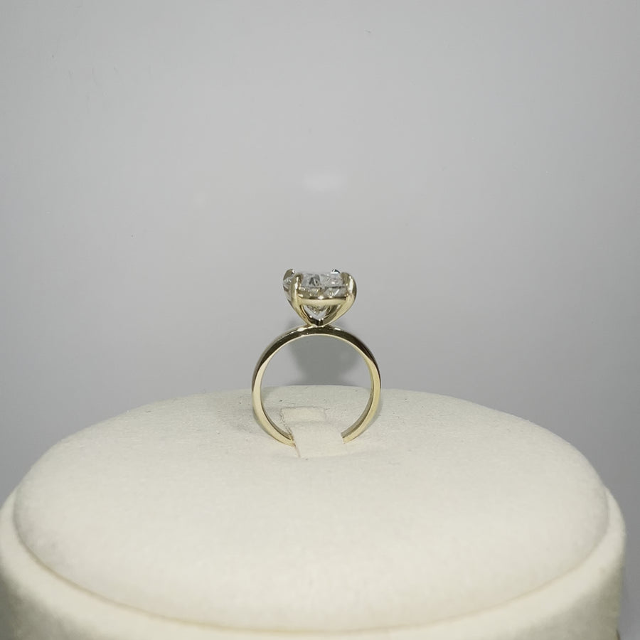Solid 14k Gold 4.1ct (G VS1) Lab Oval Diamond Ring