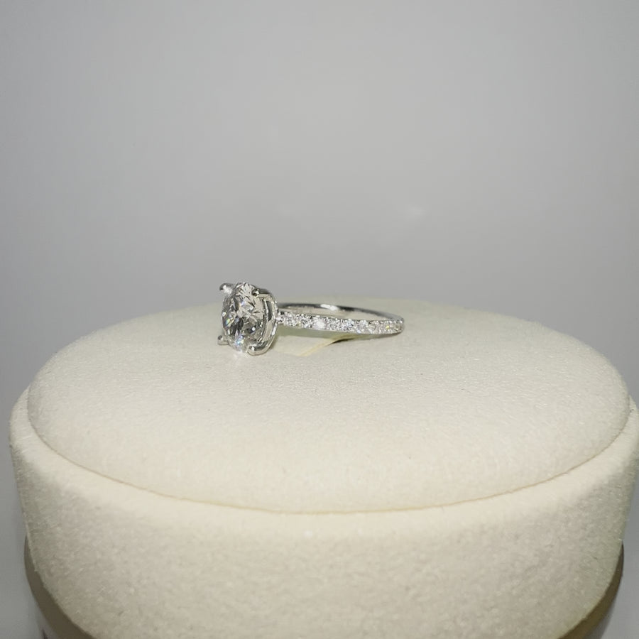 Platinum 1.59ct (G VVS2) Lab Radiant Diamond Ring with Side and Hidden Halo Lab Diamond
