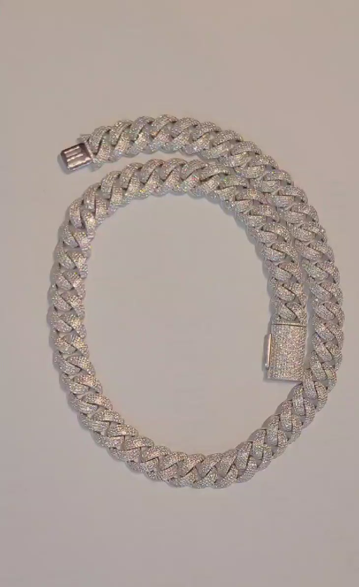 15mm 4 -row moissanite miami cuban chain