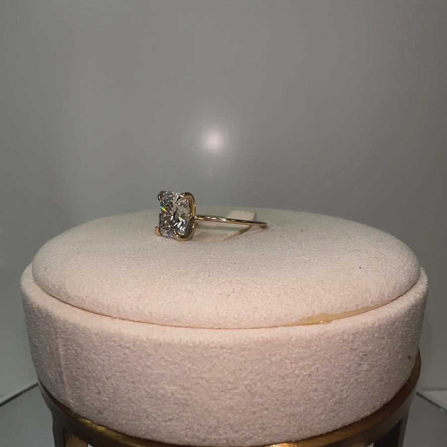Solid 14k Gold 2.7ct G VS1 Lab Cushion Diamond Ring