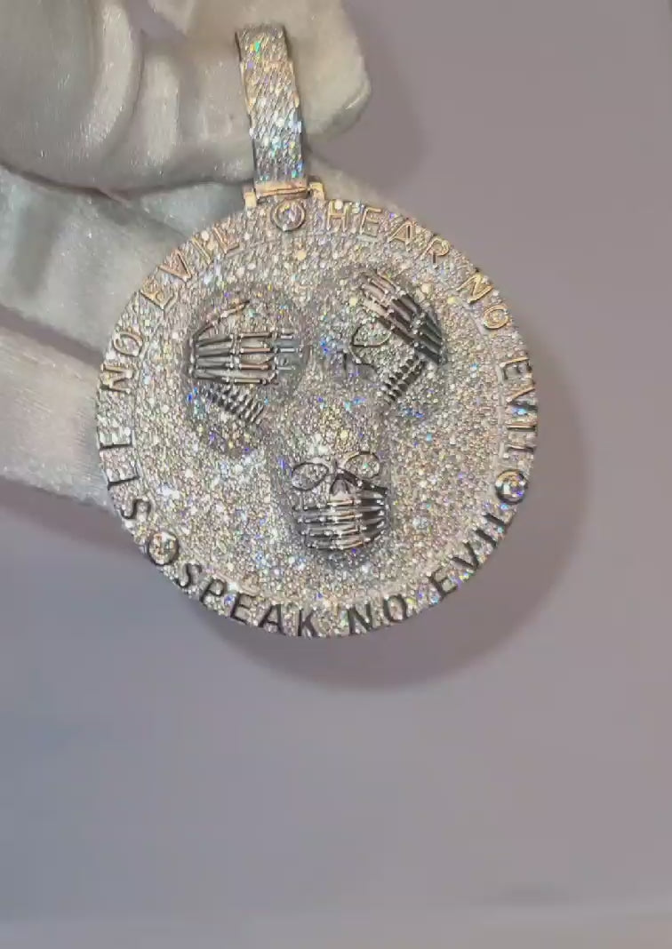 moissanite pendant in sterling silver (P004)