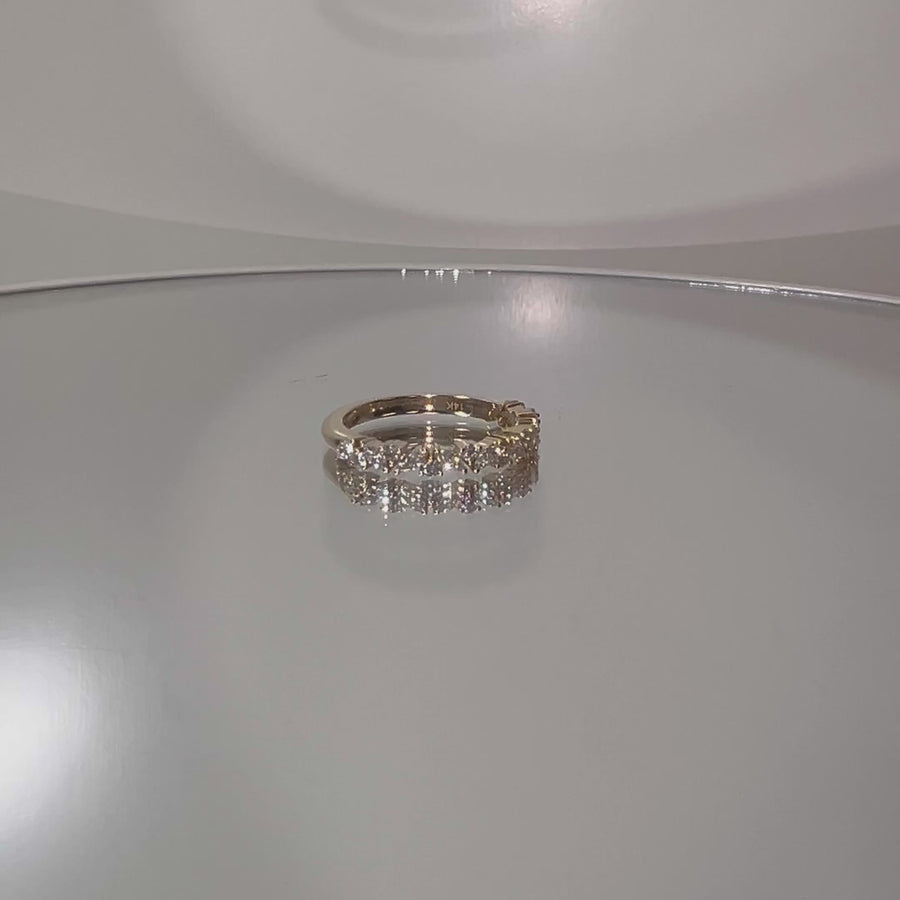 Solid 14k Gold Lab Marquise/Round Diamond Half Band