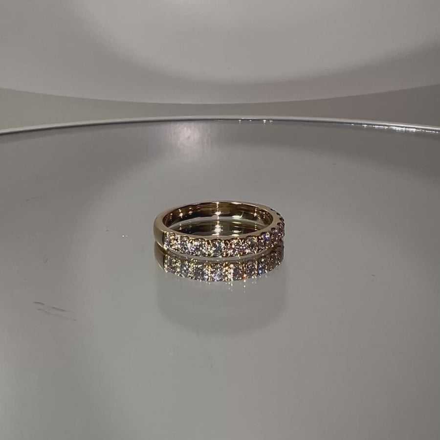 Solid 14k Gold Lab Diamond Half Band