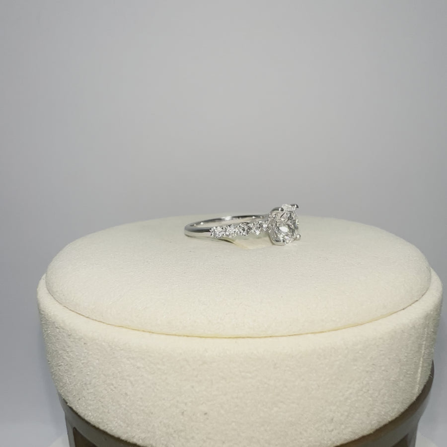 Solid 14k Gold 2.38TCW Lab Round Diamond Ring with Side Lab Diamond