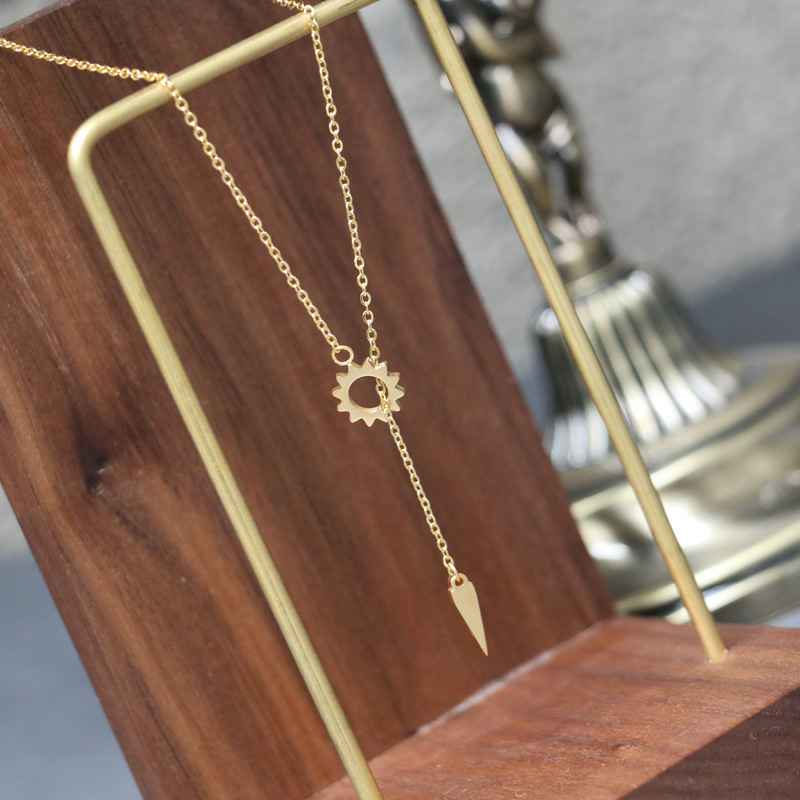 Sawtooth Triangle Tassel Necklace
