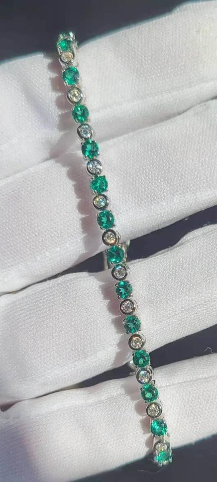 Emerald/Ruby/Sapphire and Moissanite Bracelet