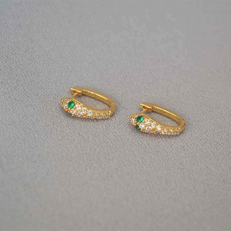 18k gold plated snake earrings